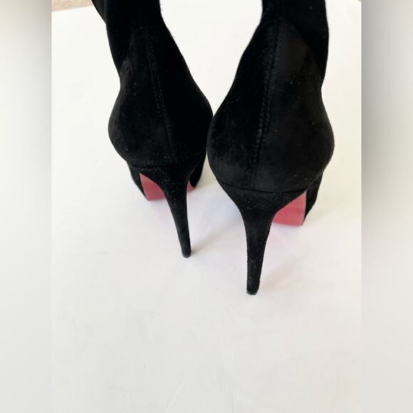 Christian Louboutin Black Suede leather Monica OTK thigh high boots EU 38.5 - Picture 8 of 15